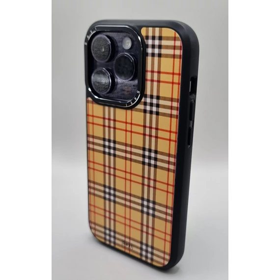 iPhone fekete tok, kockás minta
