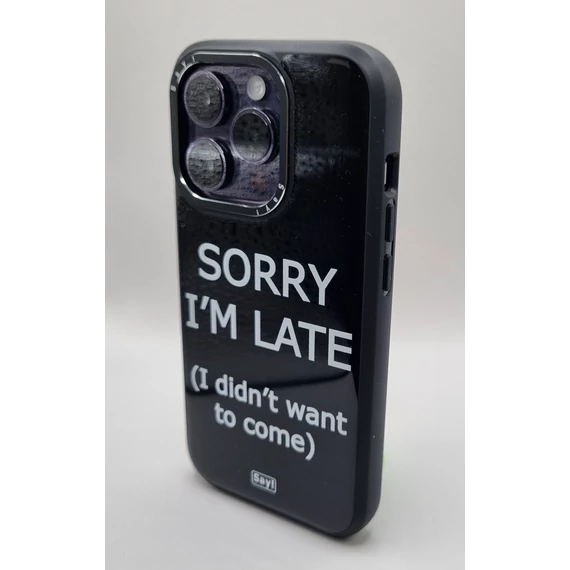 iPhone fekete epoxy tok, I am late